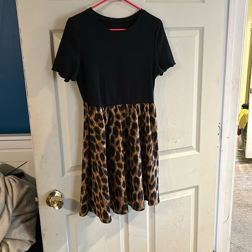 Black and cheetah dress